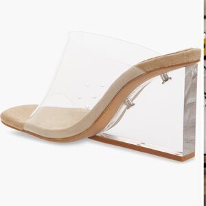 Jeffrey Campbell Transparent and Tan Wedges
